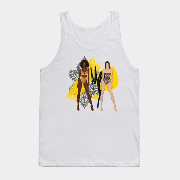 Fashion illustration. Models. Fashion designer Tank Top by Jernoti